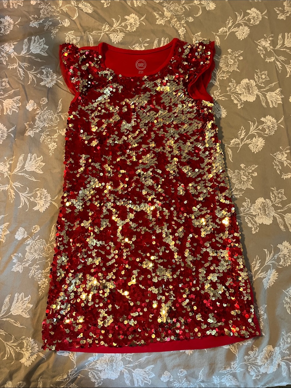 wonder nation Red Sequin Shift Dress